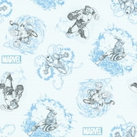 Извори креативни 43 памук Марвел модна скица за шиење и занаетчиска ткаенина и од завртката, светло сина