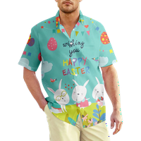 Среќен Велигден Симпатична Шема Машка Кошула Печатење Маици Плажа Деца Одмор Стил Хавајски Момчиња Кошула Мода Ревер Едно Гради Слободно Време Кратки Ракави, Б-ХС