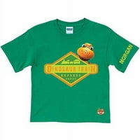 Персонализирана маица за момчиња со диносаурус експрес депо, зелена