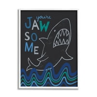 Stuple industries Вие сте вилица духовита ајкула фраза океански бранови ленти врамени wallидни уметности, 30, дизајн од Нина