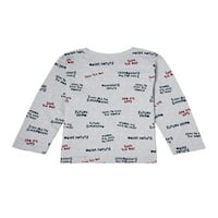 Garanimals Baby & Toddler Boys Долга ракав печати маица, големини 12M-5T