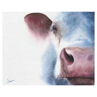 Уметничка галерија со ремек -дело Акварел фарма куќа крава од Ерик Слатко платно Уметнички принт 18 24