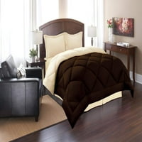 Утехот Duvet Insert-Quilted Comforter со аголни јазичиња целосна кралица портокалова чоколада