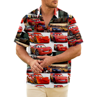 Тематска кошула за автомобили Секојдневни Кошули На Плажа Со Копчиња За возрасни и деца со Џеб За Гради