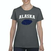 Нормално Е Здодевно-Женска Маица Краток Ракав, До Женска Големина 3xl-Знаме На Алјаска