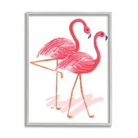 Tupleple Industries Tropical Pink Flamingo Pair Bird Pair Minimal, 20, дизајн од Енди Мец