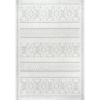 Нулум Валери текстурирана геометриска племенска племенска килим на отворено, 5 '8', сива