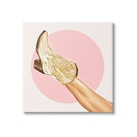 Tuphel Cowgirl Boot Pink Country Mase Beauty & Massion Painting Gallery завиткано платно печатење wallидна уметност