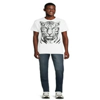 Хумор за мажи и големи машки бели тигари за печатење графичка маица, големини S-3XL