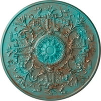 33 OD 3 4 P Версајски тавански медалјон, рачно насликана бакарна зелена патина