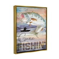 Слупел го немаше рибинскиот рибарски рибарски морски животен пејзаж сликарство злато пловила врамена уметничка печатена wallидна уметност