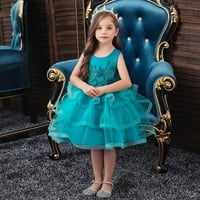 Бебиња Девојки Се Облекуваат Еднобојна О-Вратот Деверуша Без Ракави Принцеза Наметка Роденденска Забава Роденденски Фустани