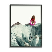 Sumn Industries надреална ледена планинска личност Апстрактна фотографија Колаж врамена wallидна уметност, 14, дизајн од Касија