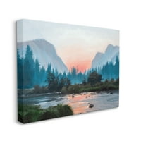 Студената индустрија Планинска долина минлива зајдисонце езерска рефлексија галерија за сликање завиткано платно печатење wallидна