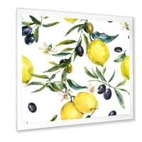 ДИЗАЈНАРТ „Маслиново и лимон гранки II“ Тропски врамен уметнички принт