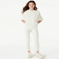 Бесплатно склопување девојки џемпер пончо, големини XS-2XL