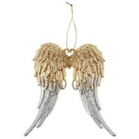Божиќно и сребро ангелски крилја Божиќни украси, брои