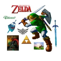Врска на Fathead: Легендата на Зелда - Х -Ларџ официјално лиценциран отстранлив wallиден деклариран на Nintendo