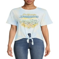 Социјално издание женско помладо 'предниот плетенка Калифорнија сонува графичка маица за боја