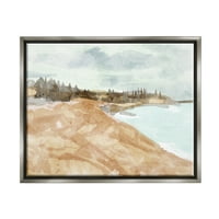 Апстракт Апстракт Сенди плажа крајбрежен пејзаж пејзаж сликарство сив пловиј врамен уметнички печатен wallид уметност