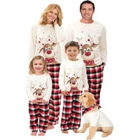 Божиќни Пижами Комплети За Семејно Совпаѓање Божиќна Облека За Спиење Пјс Облека За Мажи Жени Деца Кучиња Божиќен Празник