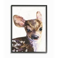 СТУПЕЛ ИНДУСТРИИ Симпатична бебиња елен животински акварел сликарство Супер платно wallидна уметност од Georgeорџ Дијахенко