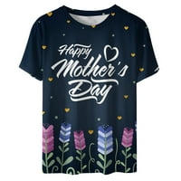Сдјма Денот На Мајката Кошули Подарок Жените Повик Маица Печатени Круг Вратот Краток Ракав Пуловер Блуза Блузи