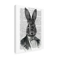 Трговска марка ликовна уметност „зајак во костум, портрет“ платно уметност од фан фанки