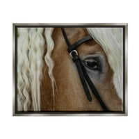 Студената индустрија русокоса паломино коњ портрет Фотографија сјај сив лебдечки врамен платно печатење wallидна уметност, дизајн од Дејвид Лоренц