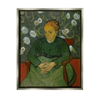 Портрет портрет на ла -брка, Мадам Рулин Ван Гог Ботаничко и цветно сликарство сјај Греј, врамен уметнички печатен wallид уметност