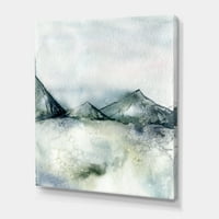 Дизајн на „Темно сина планинска пејзаж зимски минималистички“ модерно платно wallидно печатење