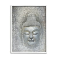 Студијата за духовни зборови во Буда, скрипта за духовни зборови, ом Шанти мантра графичка уметност бела врамена уметничка печатена