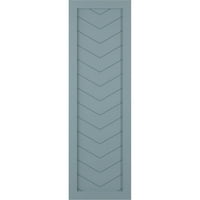 Ekena Millwork 18 W 65 H TRUE FIT PVC SINE PALLE CHEVRON модерен стил фиксни ролетни за монтирање, мирна сина боја