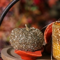 Начин да се слави природна декорација на тиква од минија од пена, злато