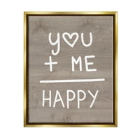 Stupley you + me = среќна равенка романса инспиративно сликарство злато плови врамени уметнички печатени wallидни уметности