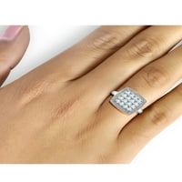 Jewelersclub Aquamarine Ring Ridectone Jewelry - 1. Карат аквамарин 0. Стерлинг сребрен прстен накит со акцент на бел дијамант